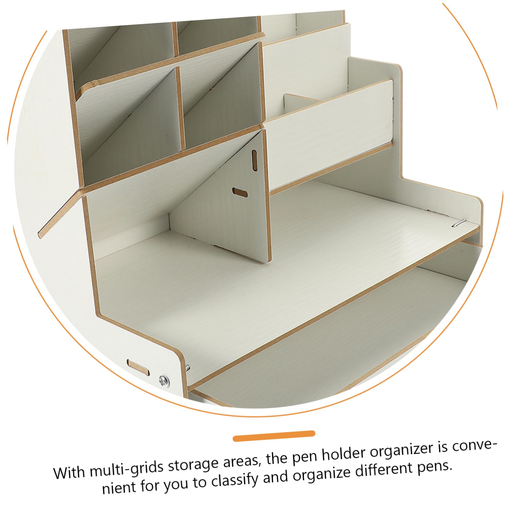 Garneck Portaoggetti da Scrivania in Legno Bianco Cassetto, Multi-tier | Scomparti Multipli, Grande Capienza, per Studio e Camera, Organizer per Cancelleria