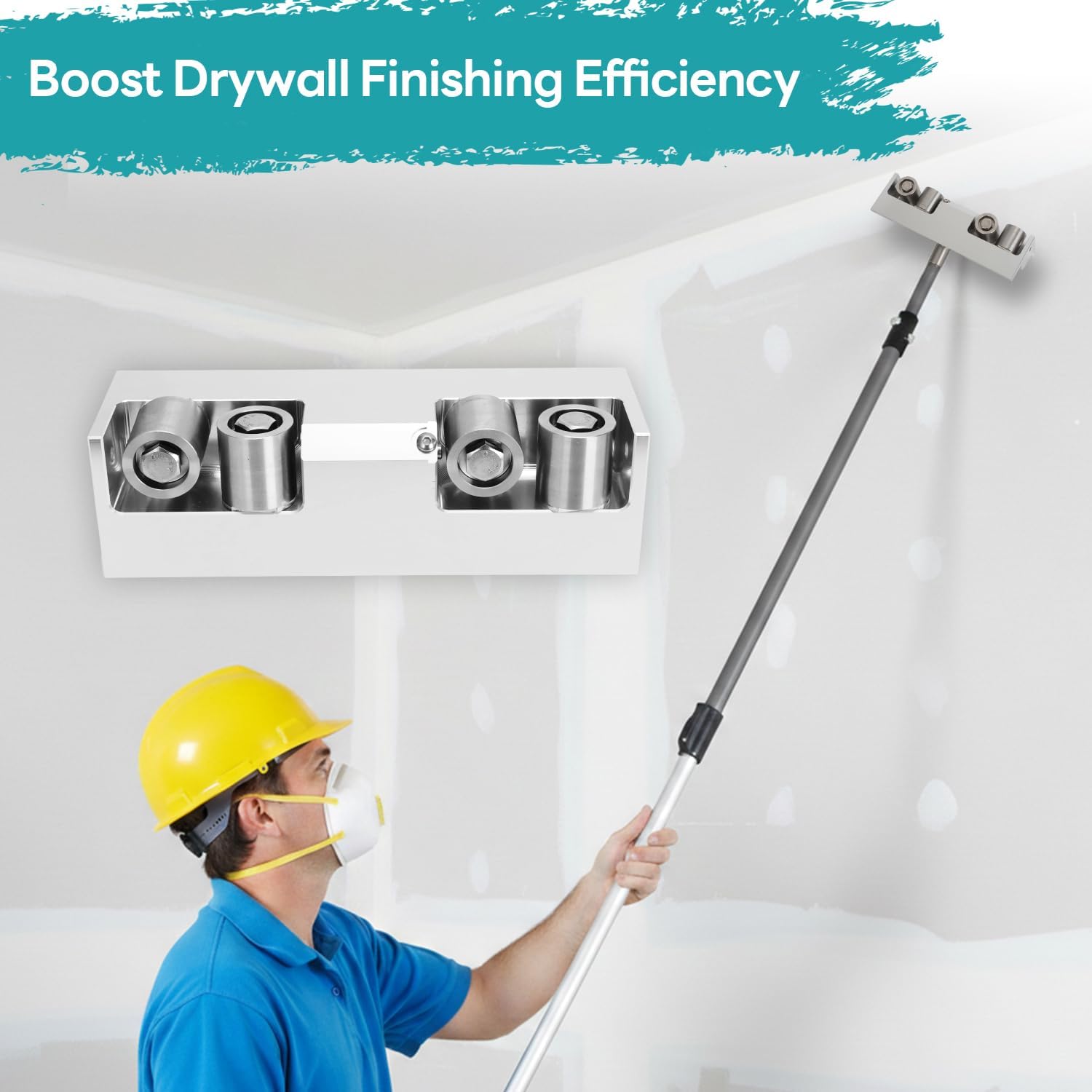 Drywall Corner Roller Head – Lightweight Aluminum Drywall Taping Tool for Paper Tape | Removes Excess Mud & Air Bubbles, Fits Handles for TapeTech, Columbia, Drywall Master (Handle Not Included)