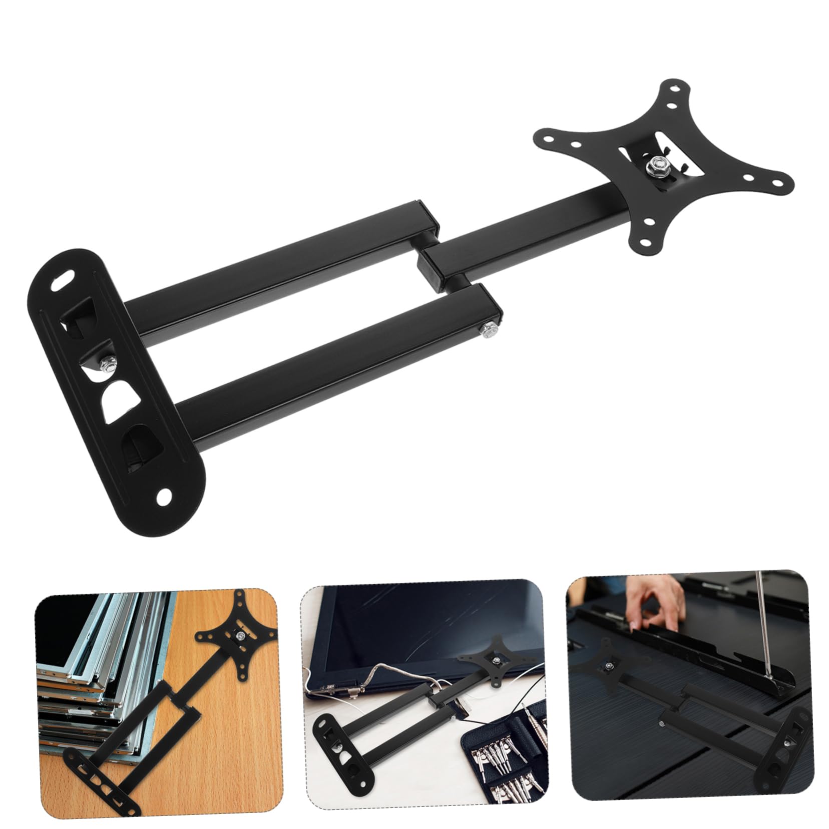 Angoily Supporto Da Parete Per Tv Snodabile Supporto Per Monitor Lcd Con Braccio Estensibile Inclinabile e Girevole Compatibile Con Tv Da Design Salvaspazio