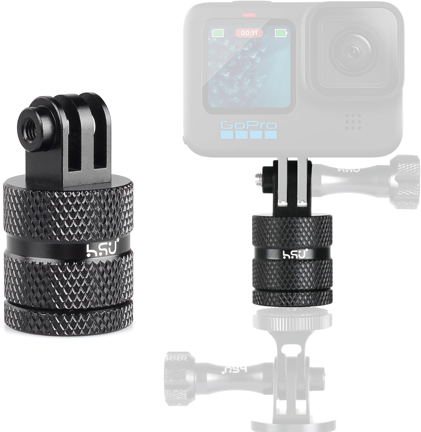 Aluminum 1/4 inch 20 Camera Mount, 360 Degree Rotation Tripod Adapter Fits GoPro Hero, DJI Osmo Action Camera Insta360 Ace Pro AKASO Campark and Other Standard 1/4 Accessories