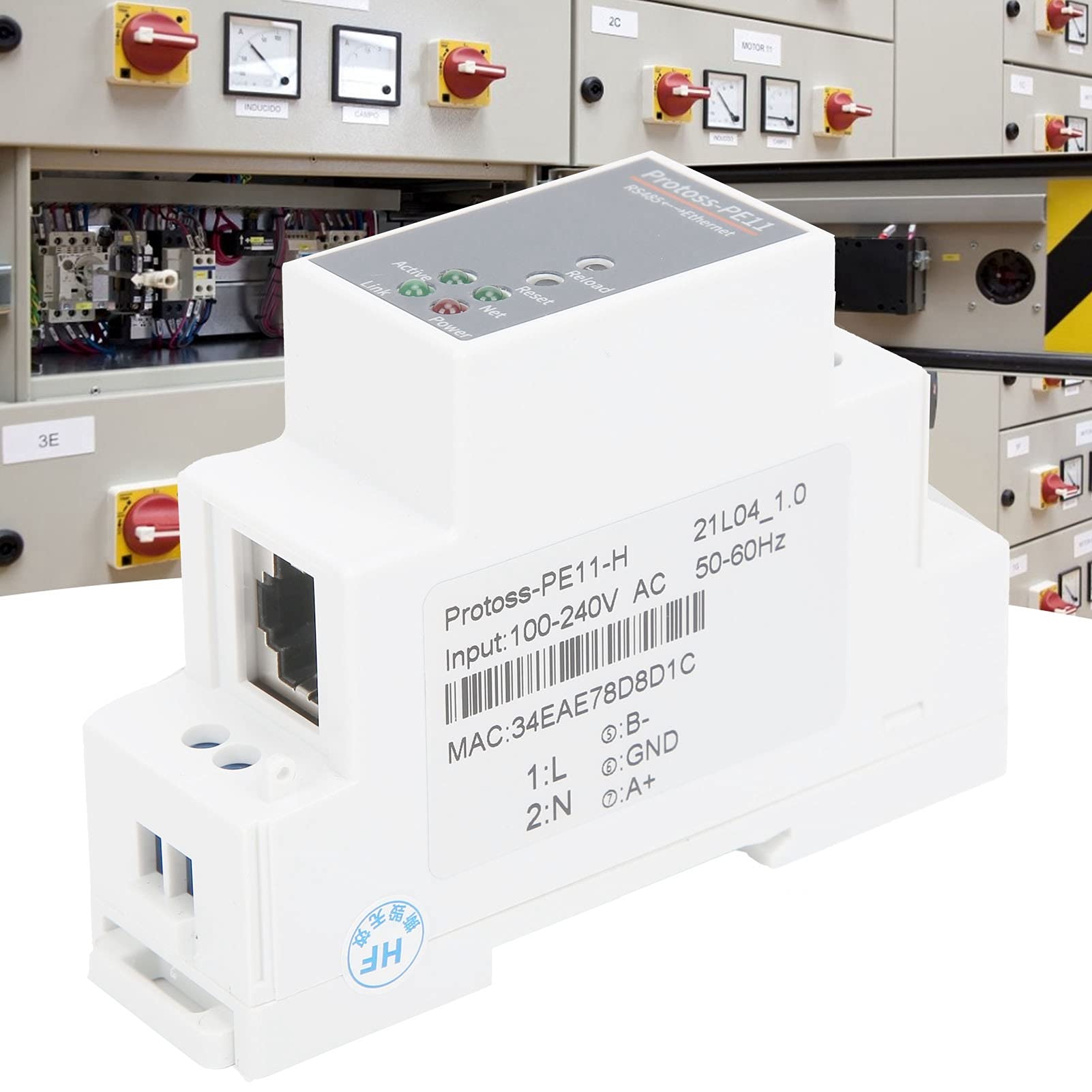 Montaje en riel de RS485 a Servidor Serie Ethernet PE11‑H Enrutador de Servidor Serie RS485 a Ethernet 100-240 V CA PE11-H para FreeRTOS