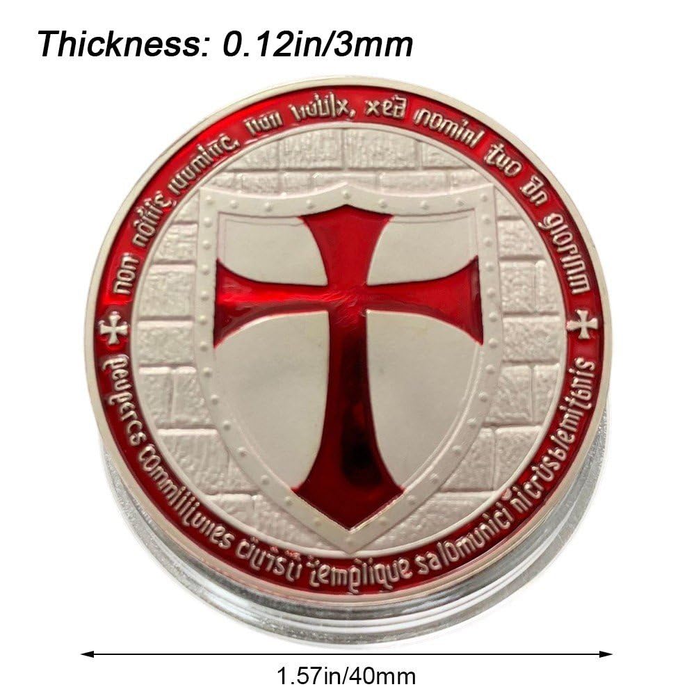 Pièces De Monnaie des Templiers, Croix, Jeton Religieux Chrétien, Jeton De Prière De Poche, Pièces De Jésus, Cadeaux De Noël Chrétiens pour Femme, Jeton De Défi