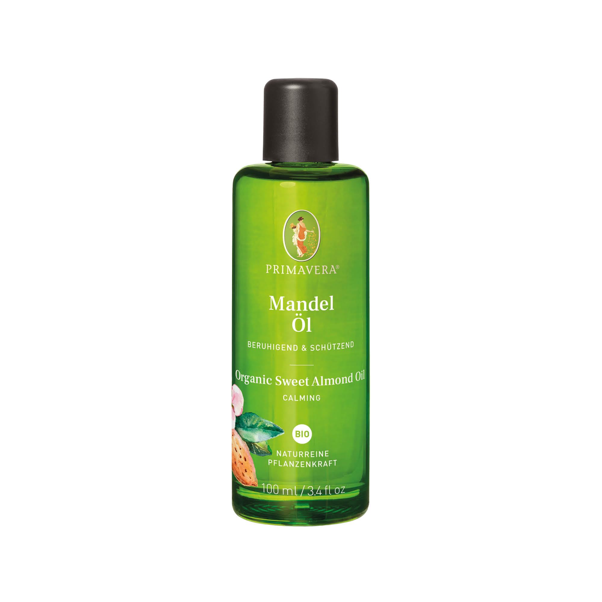 PRIMAVERA Mandelöl bio – 100 ml, Glasflasche