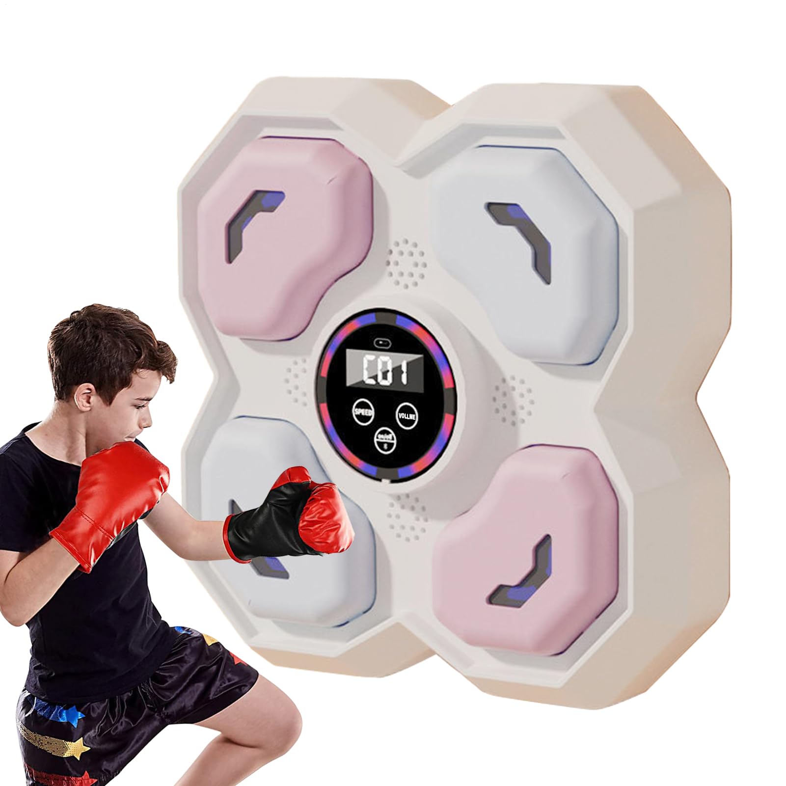 Allenatore di boxe intelligente | Attrezzature per il fitness indoor interattive,Macchina da boxe musicale a parete - Per i giovani Figlia Famiglia Amici Uomini Donne Ragazze Giovani