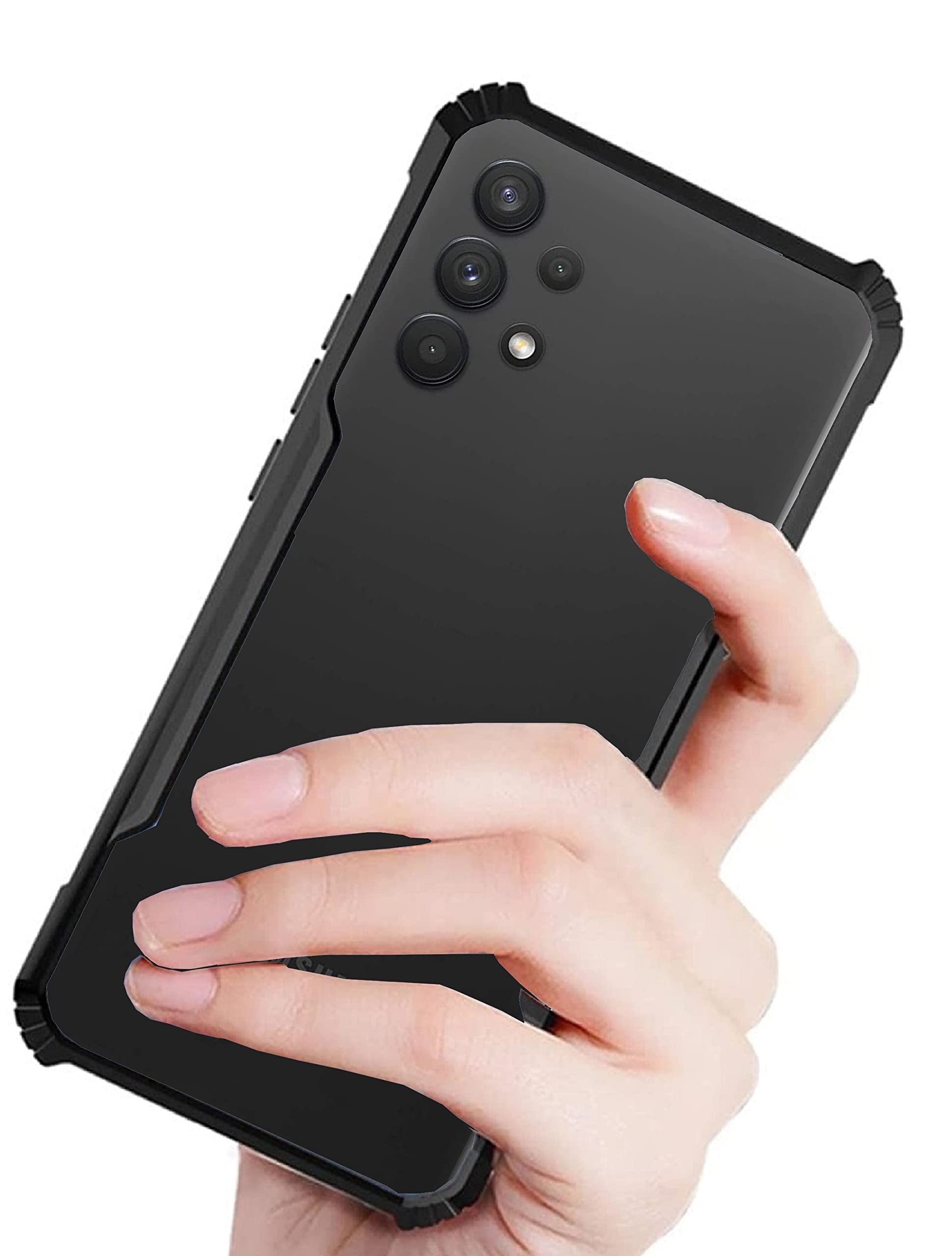 ANKIRANT ® Plastic Hybrid Crystal Clear Camera Protect Airbag Design All Side 360 Degree Protection Back Cover for Samsung Galaxy A32 4G - Transparent Black (B09GFSQNPQ) Amazon Price History, Amazon Price Tracker