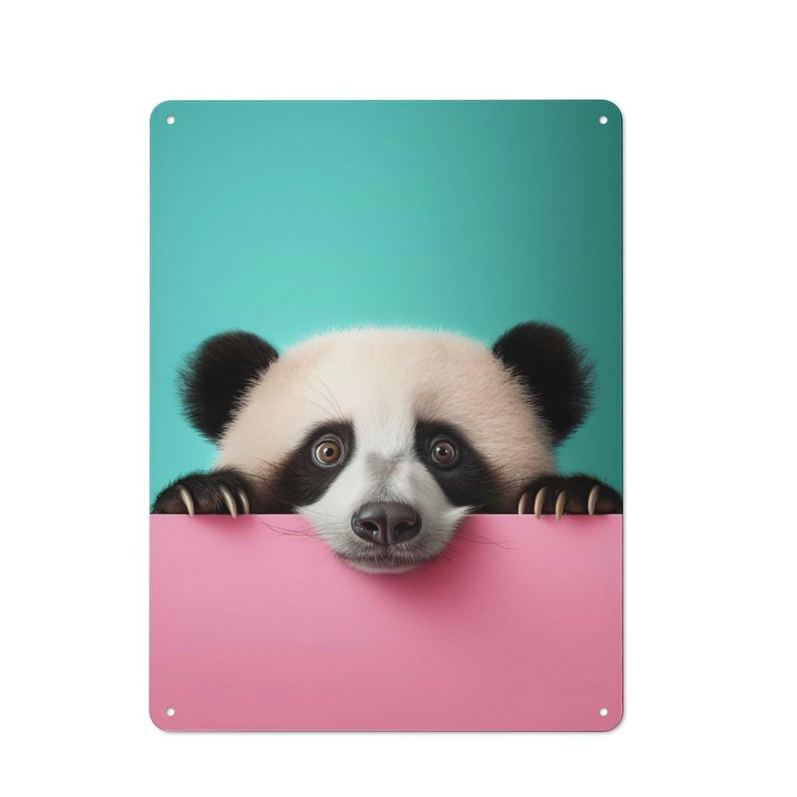 Funny Panda Bear Animals Rustic Tin Sign 40x30cm for Pub Or Café, for Collectors Building A Themed Wall Display