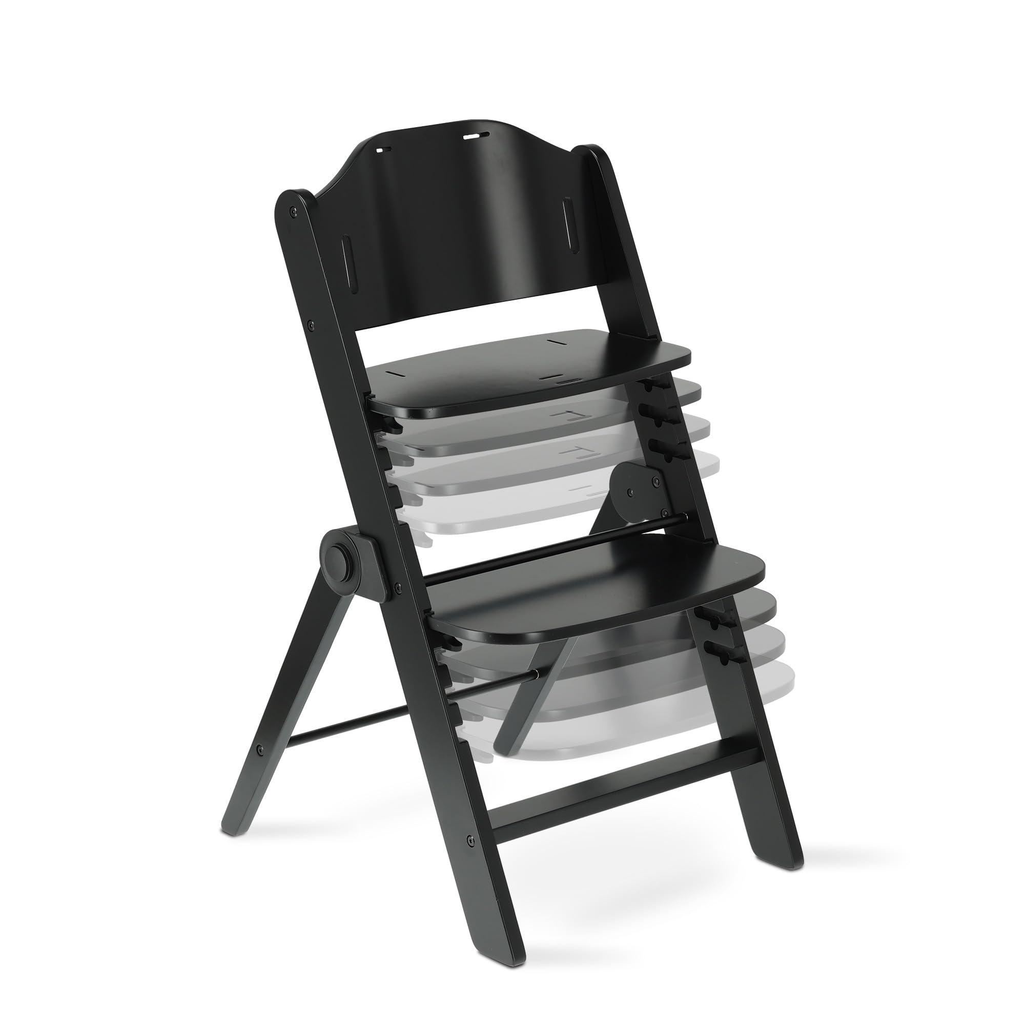 Deryan Odin Chaise Haute évolutive 3en1, Pour Bébé Ergonomique, 0 à 4 ans, Inclinable, Pliable, Avec Hauteur réglable, Repose-Pieds, Plateau Amovible, Chaise Enfant Pliable dès la Naissance, Noir