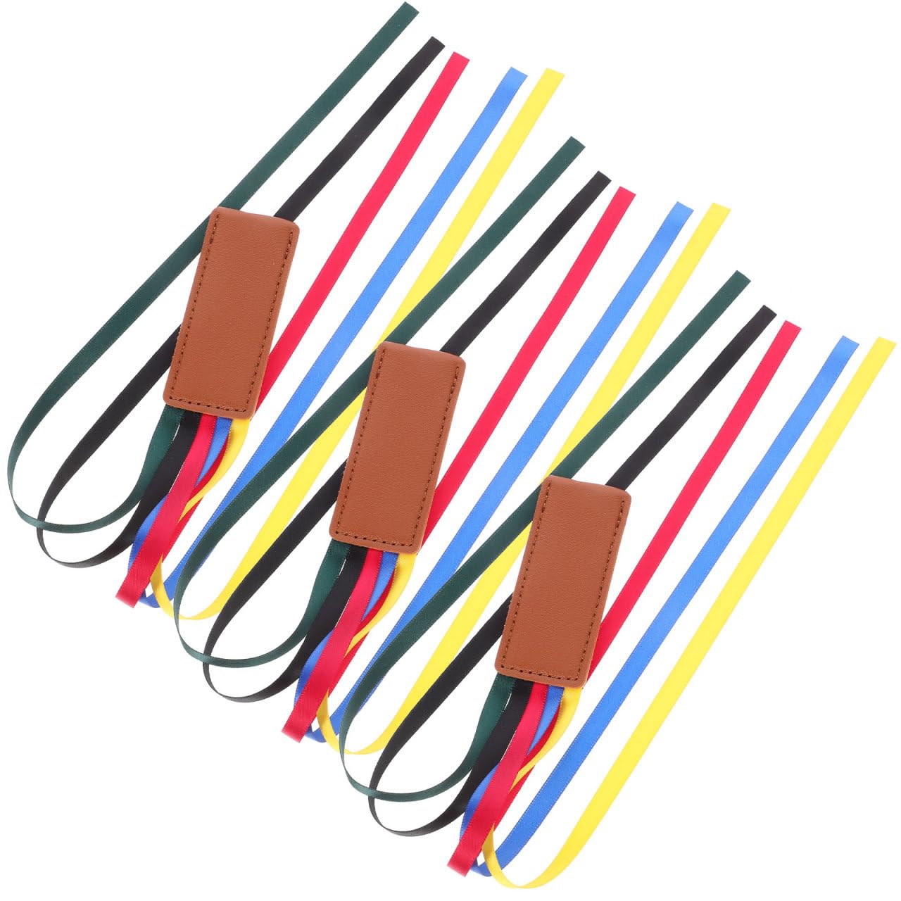 3Pcs Colorful Bible Ribbon Bookmarks - Faux Leather With Multi-Color Ribbons, Simple & Functional - View #5