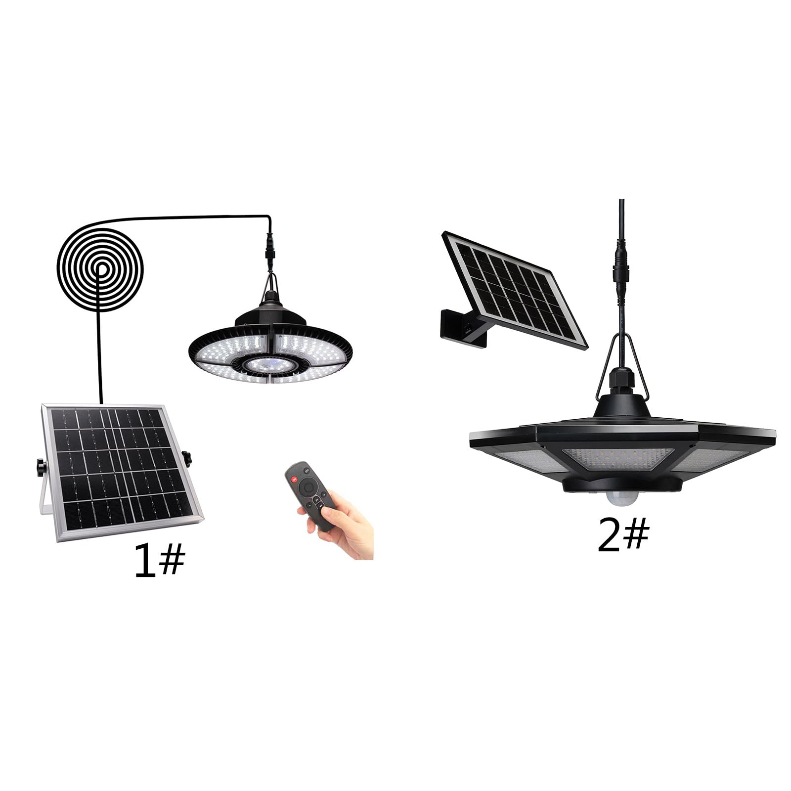 Lampada da capanno solare per interni ed esterni a energia solare Pandent Luci di lavoro diurno Telecomando Lampada di sicurezza per Garage Gazebo