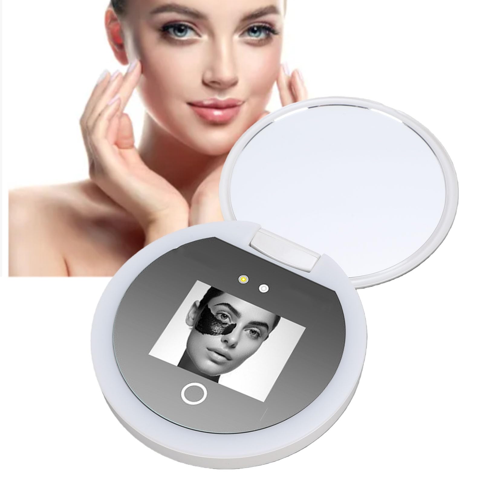 Matybobe Specchio Makeup Portatile con Luce LED 2X Ingrandimento,