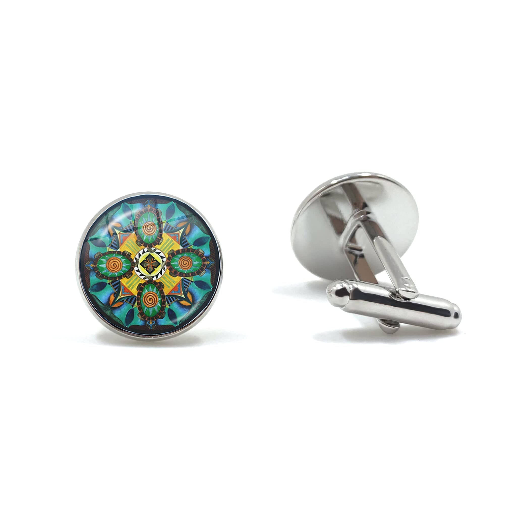 Boutons de manchette en verre cabochon anti rayure pour costume gentleman