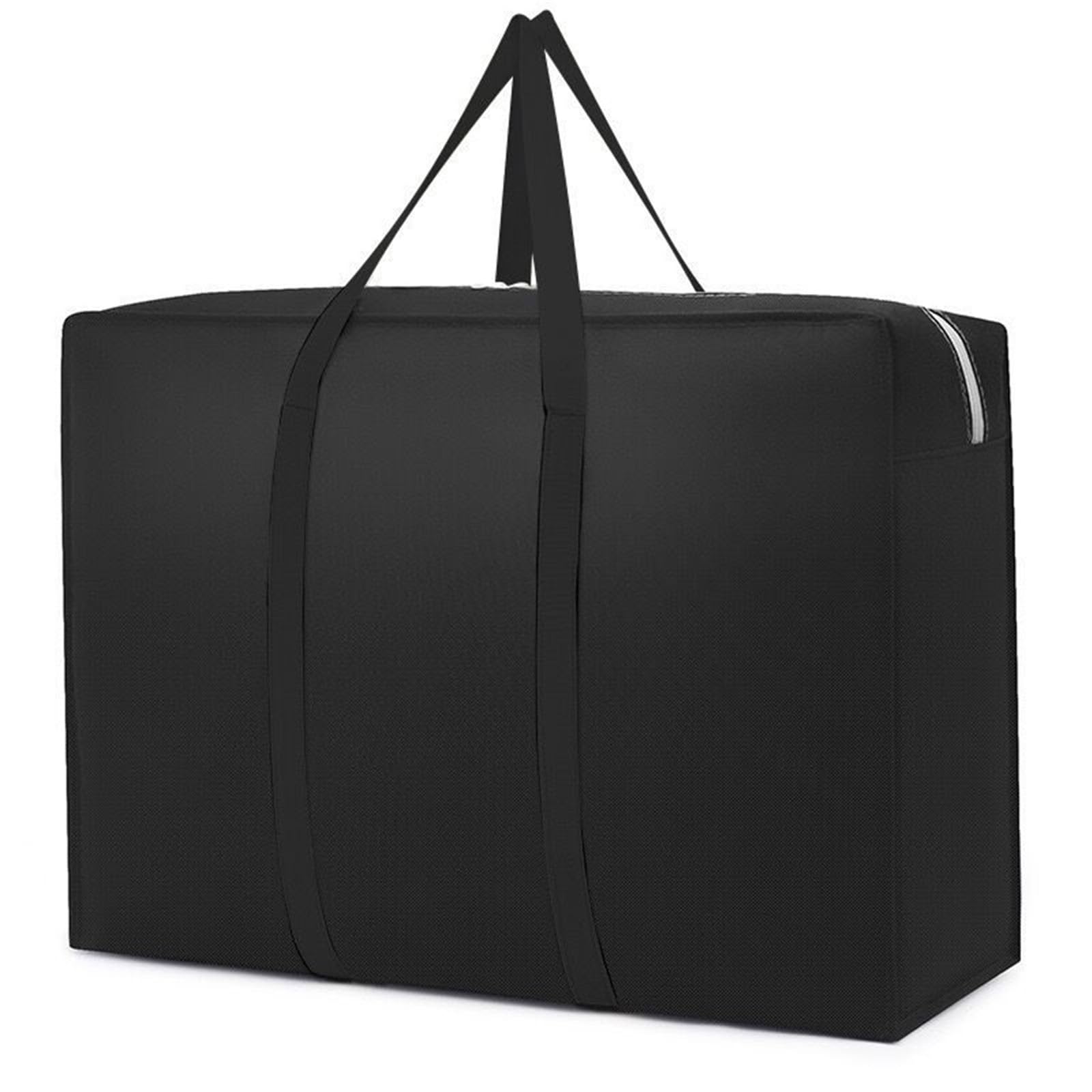 Waterproof moving bag Large Capacity Clothes Storage Bag Portable Travel Waterproof Moving Luggage Closet Under-Bed Packing(Black,S-50X25X30CM)