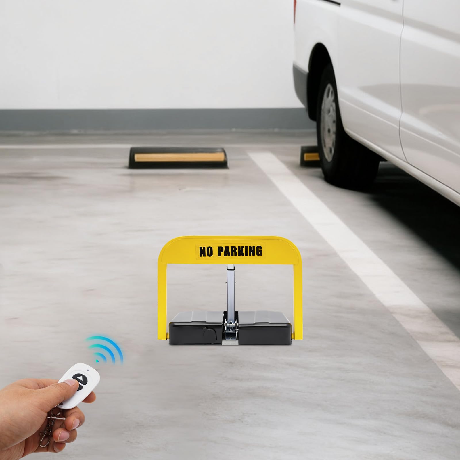 Parkplatzsperre Elektrisch mit Fernbedienung, Elektronische Parkscheibe IP67 Wasserdicht, Automatische Parkscheibe aus Stahl, Radkralle Wegfahrsperre Parkplatzschutz