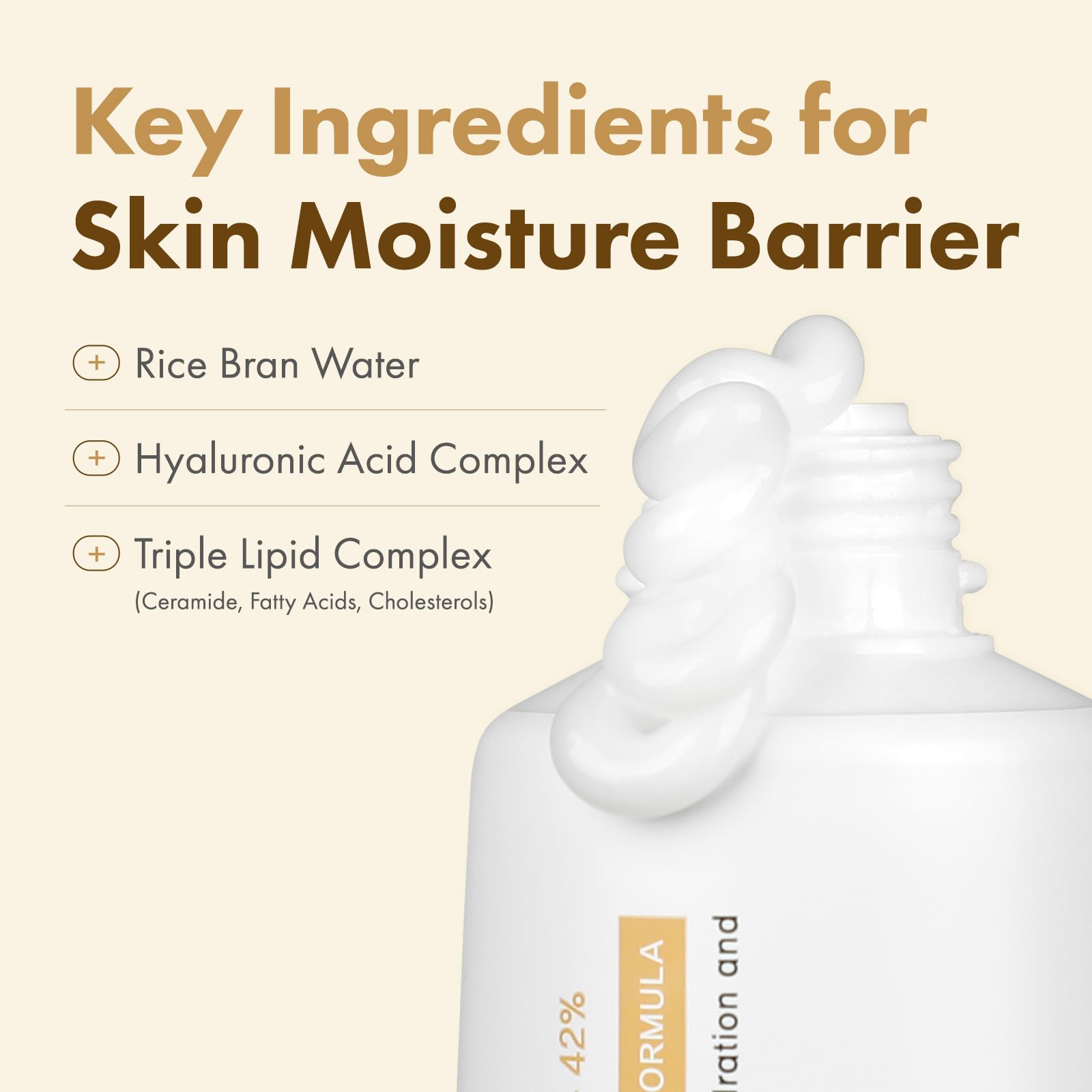 TOSOWOONG Real Glow Rice 42% Barrier Cream with Ceramides, 50ml