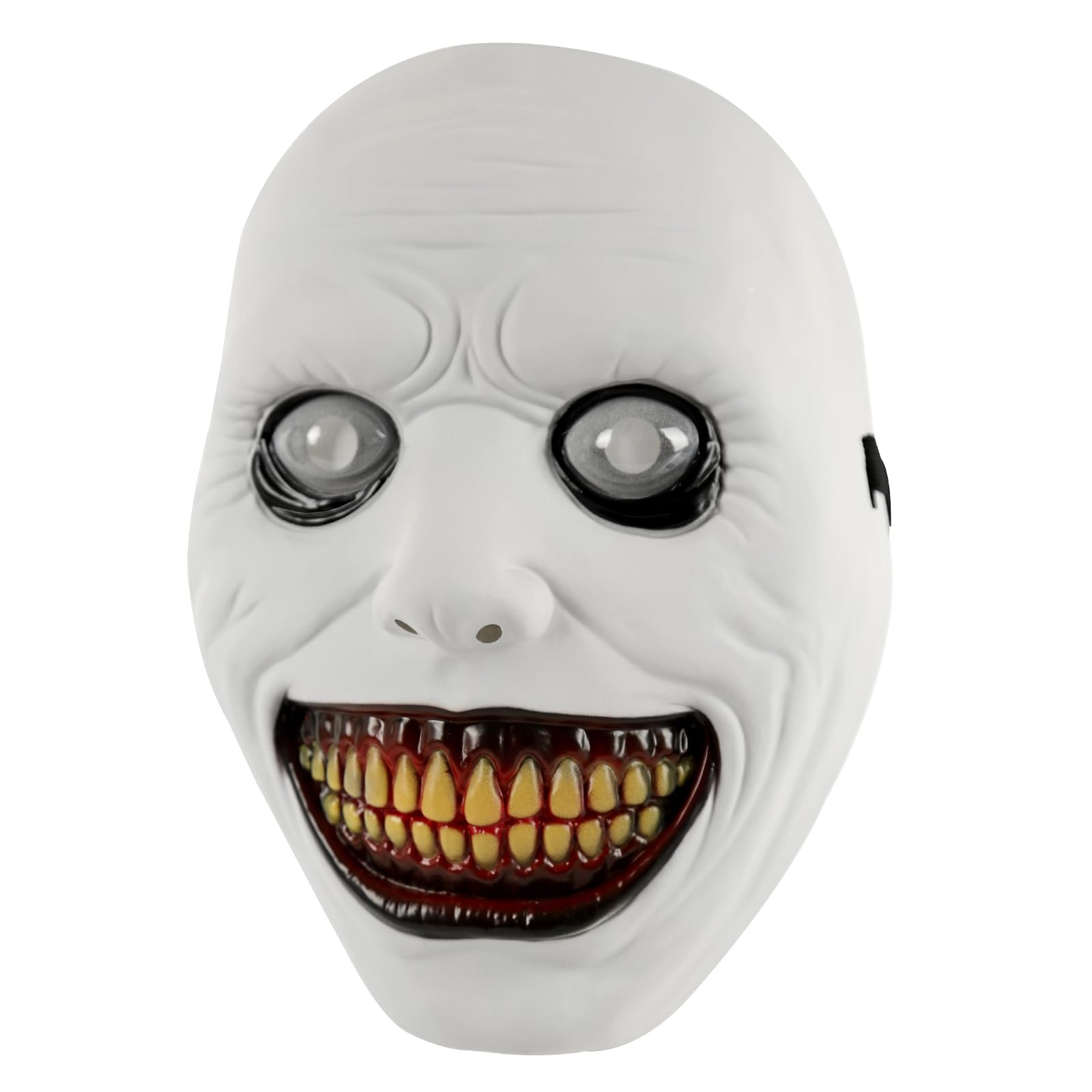 MCJC Halloween Mask Smiling Demons Horror Mask Scariest Creepy Grey Mask with Eye for Cosplay