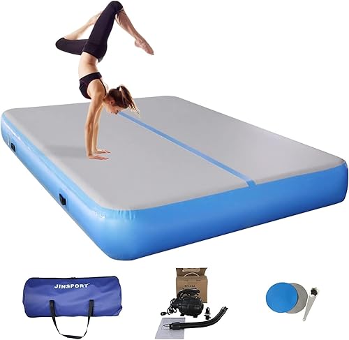 Miniatura 1 de Colchoneta de gimnasia para acrobacias, 10131620 pies, con bomba de aire eléctrica, almohadilla gruesa inflable, equilibrio de choque de rueda de