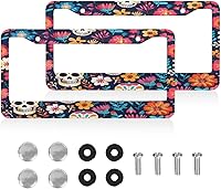 Vista 9 de Marcos para matrícula, cubierta de placa de automóvil azteca con tornillos, soporte universal de 4 agujeros, marco de placa de aluminio, accesorios