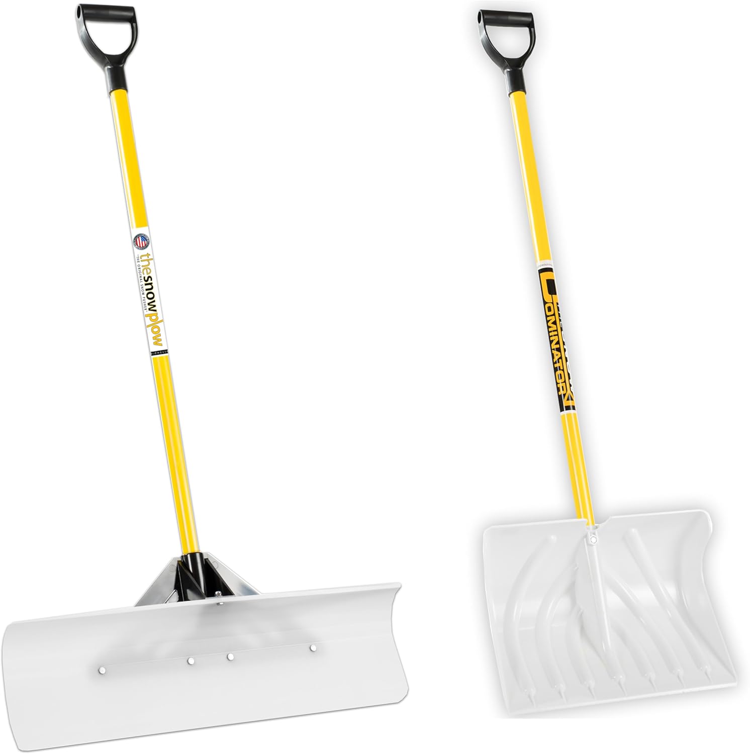 Winter Warrior Combo: THE SNOWPLOW® 28" Original Snow Pusher + Snow Dominator Scoop Shovel