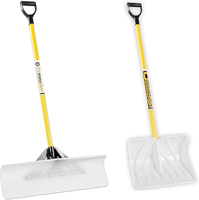 Winter Warrior Combo: THE SNOWPLOW 28 Original Snow Pusher + Snow Dominator Scoop Shovel