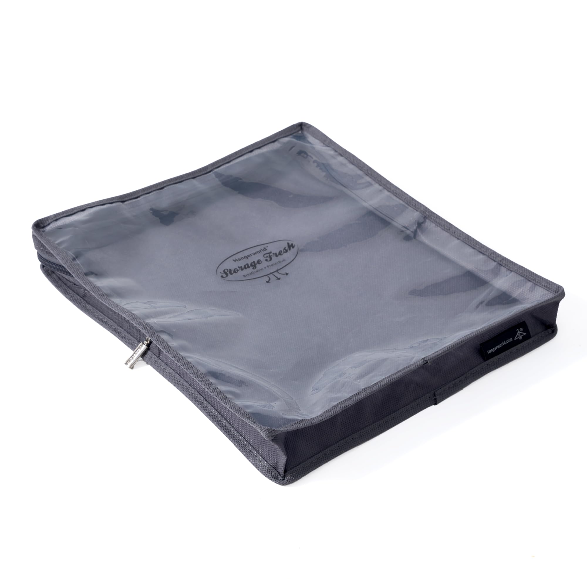HANGERWORLD Pack of 5 Grey Breathable Cashmere Jumper Clothing Storage Pouch Bag with Clear Front-image-46