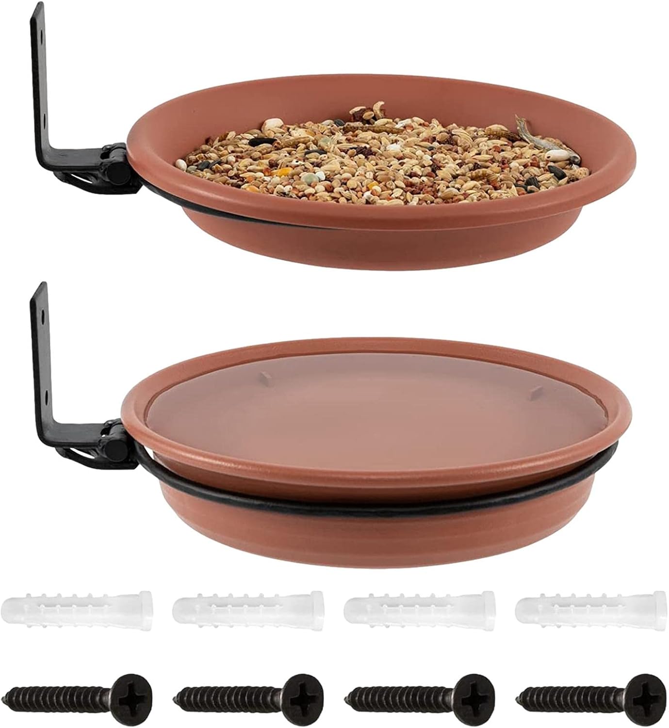 Rooeling Tree Bird Feeder 2 Bird Trays For Bird Feeder Bird Bath Bowl Outdoor Tree Mounted