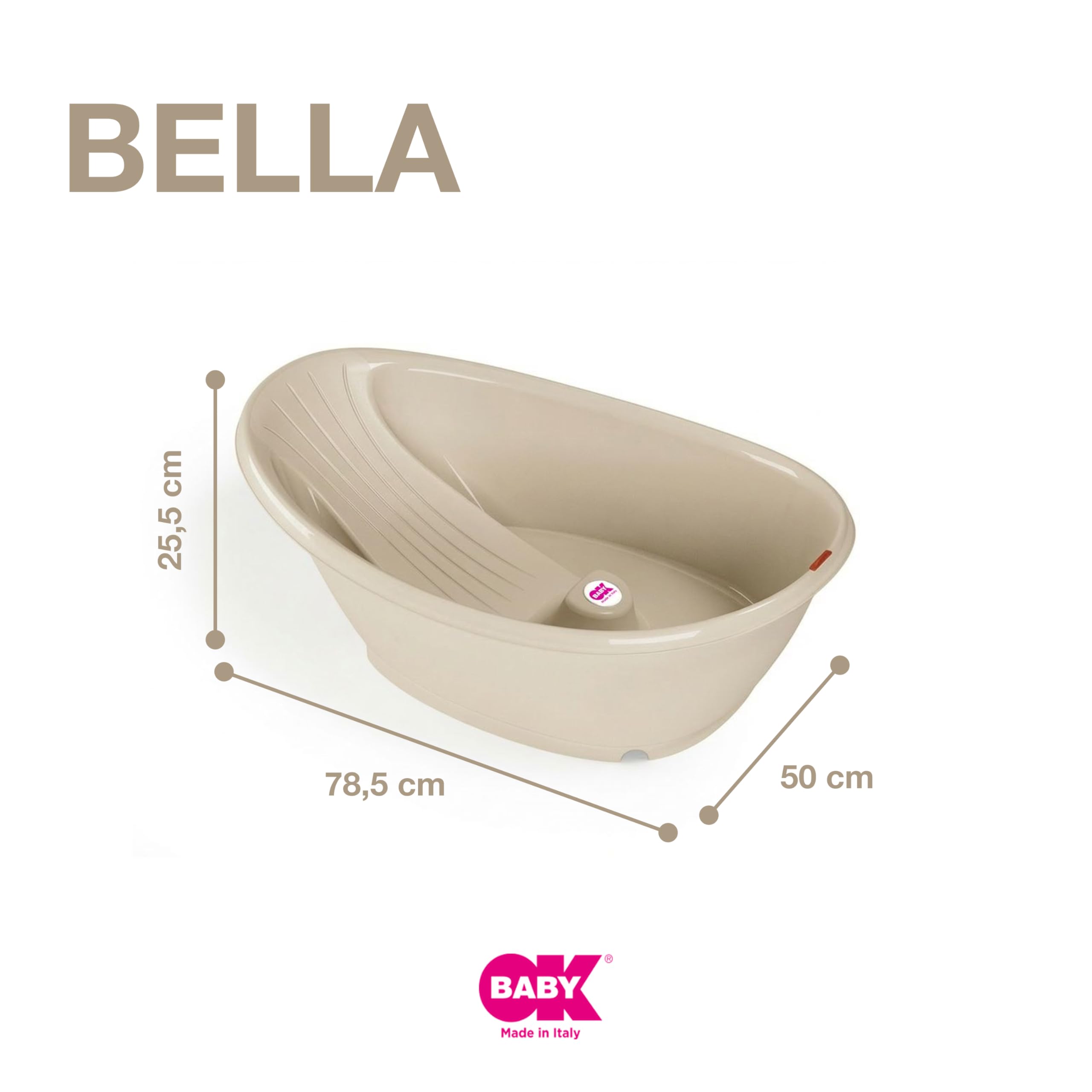 OKBABY Bella - Vaschetta Avvolgente per il Bagnetto del Neonato 0-12 Mesi - Sabbia