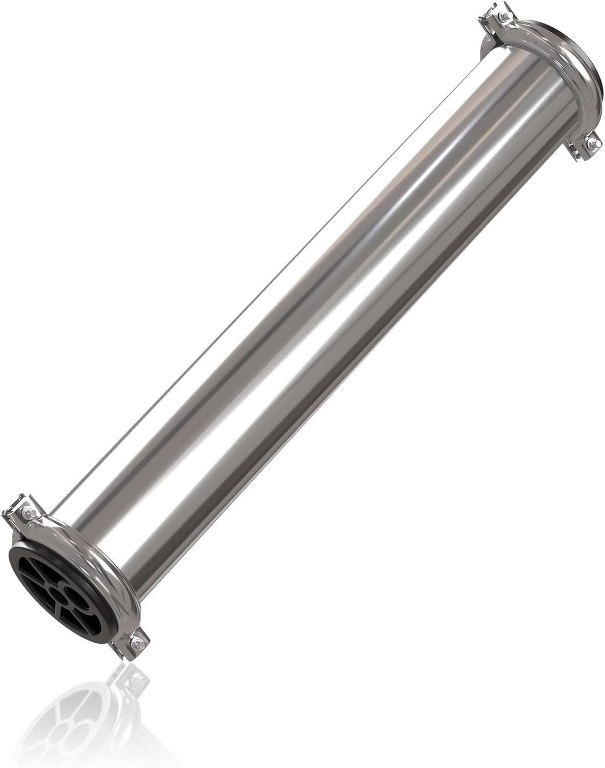 Max Water 2.5 x 21 RO Membrane Housing, Heavy Duty 304 Stainless Steel Pressure Vessel, 2521 Commercial Reverse Osmosis, 250 PSI, 3/8" NPTF Ports, With Complete Installation Set