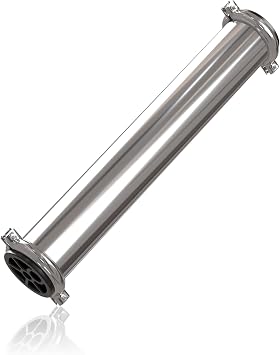 Max Water 2.5 x 21 RO Membrane Housing, Heavy Duty 304 Stainless Steel Pressure Vessel, 2521 Commercial Reverse Osmosis, 250 PSI, 3/8" NPTF Ports, With Complete Installation Set