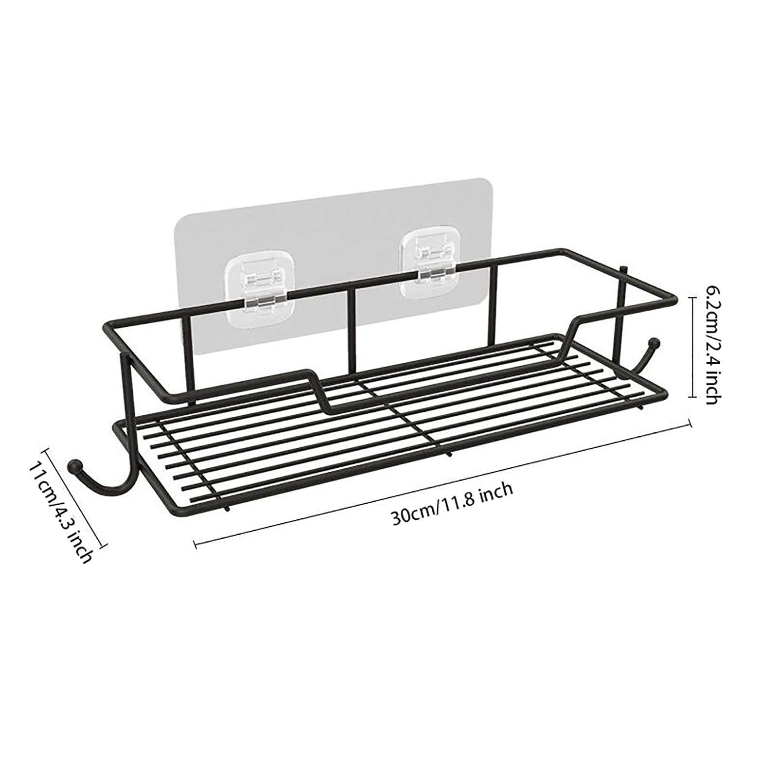 Estantes de baño exquisitos Estante de baño montado en la Pared Estante de Ducha Adhesivo para Pared Sin perforación Soporte de Almacenamiento de Pared de baño de Cocina de Acero Inoxidable/a