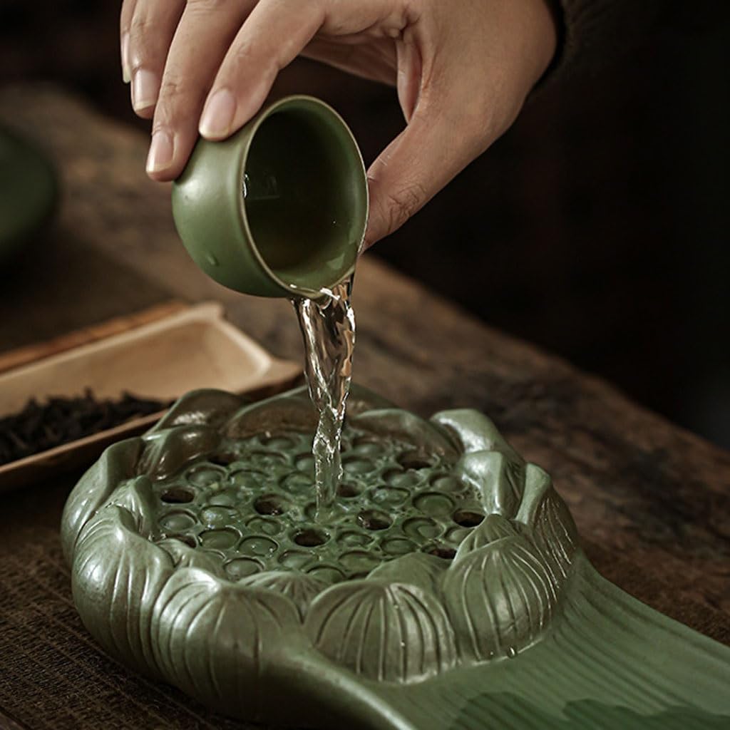 Taca na herbatę glazurowana taca na herbatę kreatywna retro ceramiczna taca sucha stacja do parzenia kawy Kung Fu zestaw do parzenia herbaty taca dekoracja