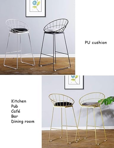 Miniatura 4 de YLCJ - Taburete de bar nórdico, barra de hierro, silla de comedor con taburete alto, barra hueca de alambre, silla máx. Carga máxima 440.9lbs.,