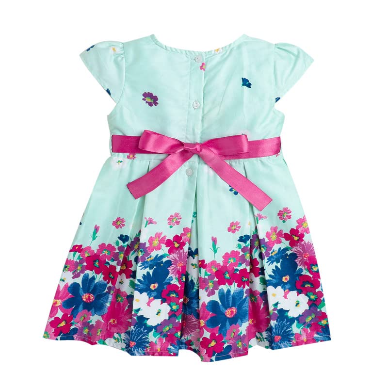 Image of Mama & Bebe Baby Girls Dress Floral Prints Casual Dress with Soft Fabric