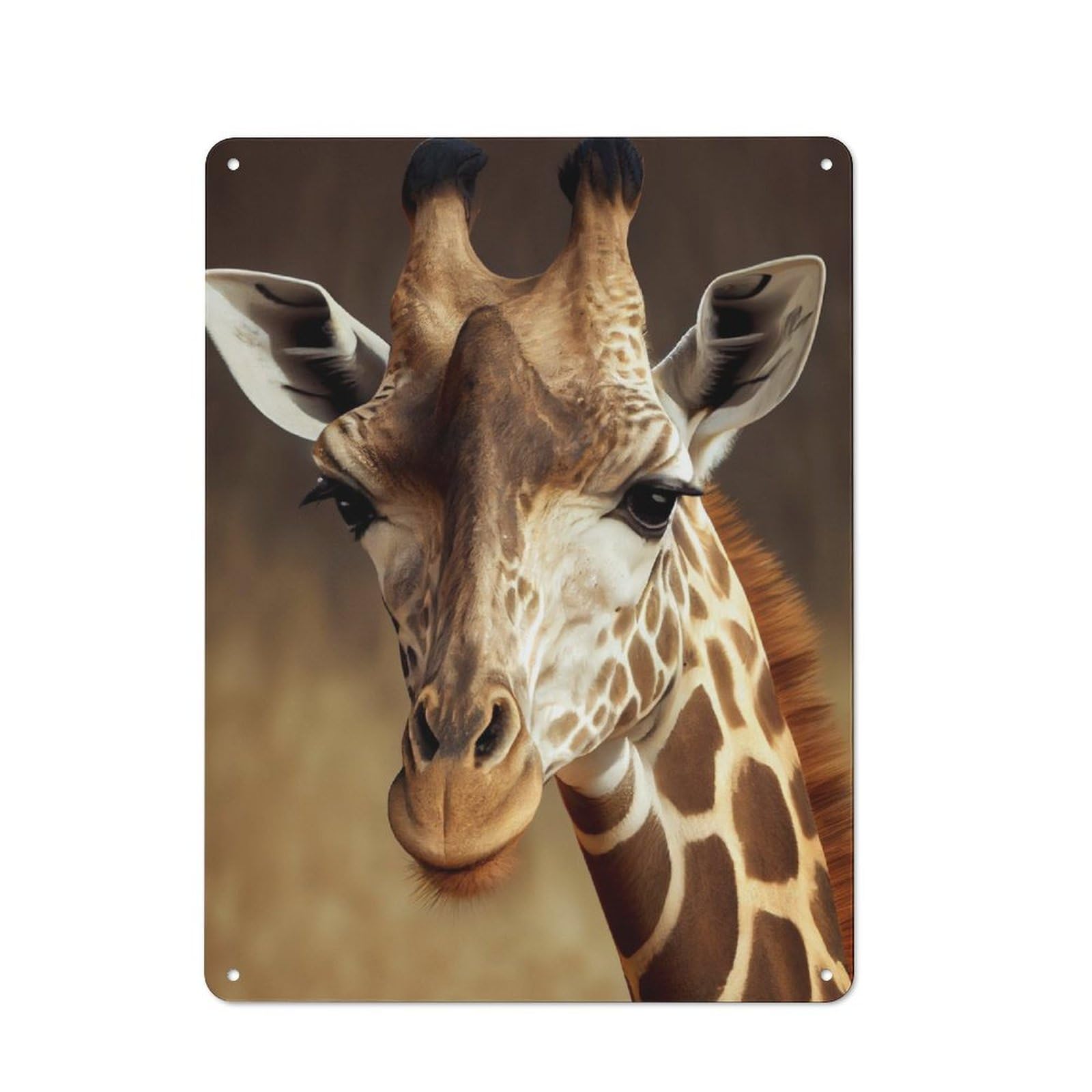 Junmoney Giraffe Animal Nature Rustic Metal Wall Sign 40X30cm For Hobby Room Or Studio, For Vintage Wall Decor Fans, For Themed Room Decoration