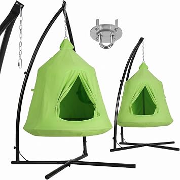 Clevich Hammock Chair with Stand for Indoor Outdoor Use, Hanging Swing Seat