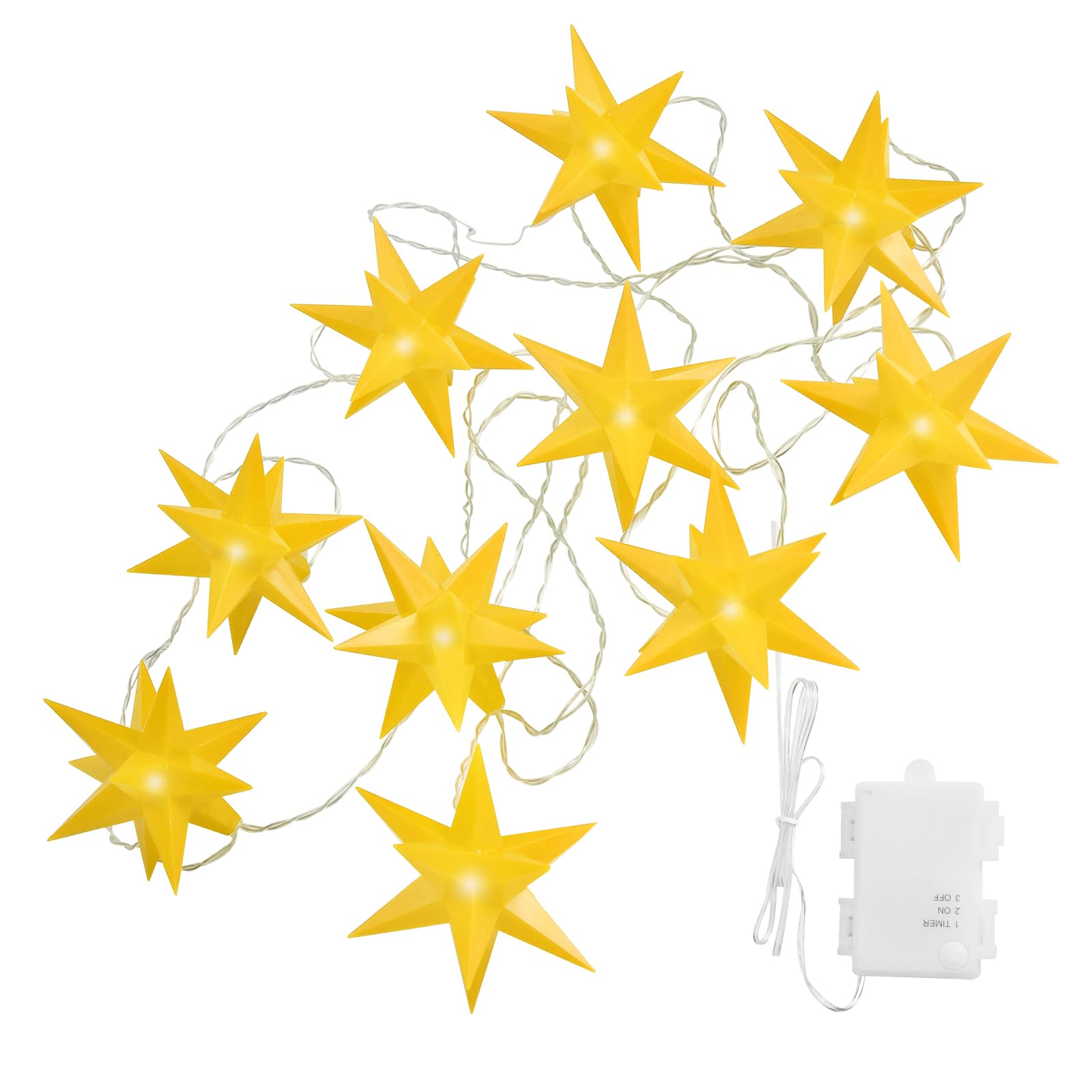 LED Sternen Lichterkette Mit USB – Wasserdicht IP43, 20 Sterne, Warmweiß, Für Zelt, Terrasse & Weihnachten