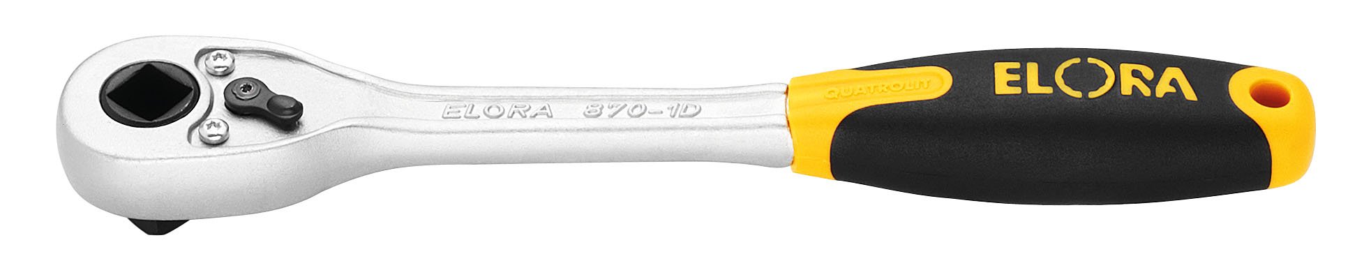 Elora Hebelumschaltknarre 3/8 Zoll – 870-1D, Chrom-Vanadium, Schmaler Kopf, 15° Schwenkwinkel