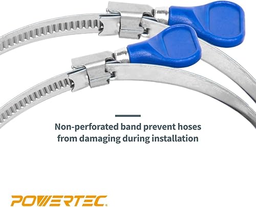 Miniatura 23 de POWERTEC 70247-P2 Abrazaderas de manguera de llave de 1-1/2 pulgadas, abrazaderas de manguera ajustables de acero inoxidable para recolección