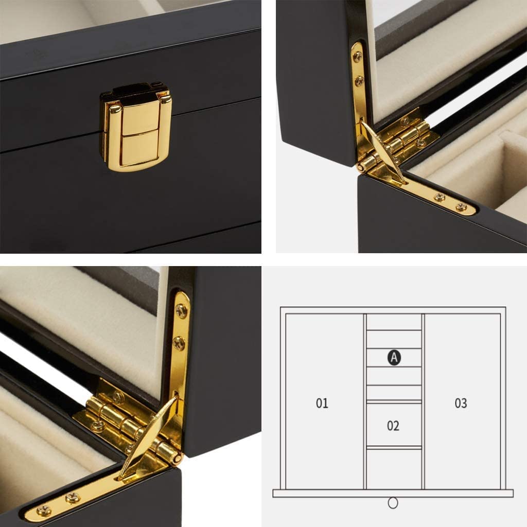 Caja de exhibición de Relojes, cajón para Hombres, Caja de Madera Maciza, Caja de Almacenamiento para Relojes, Pulsera, Funda de Almohada, Fiesta de cumpleaños, tamaño(