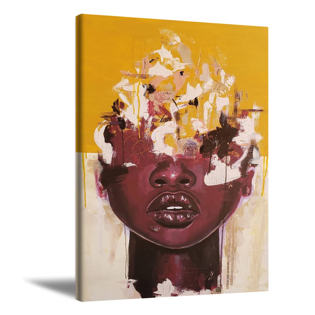 Black Women Artwork Decor African American Women Canvas Wall Art Black Girl Printings Abstract Modern Canvas Prints Painting Home Decor For Bedroom