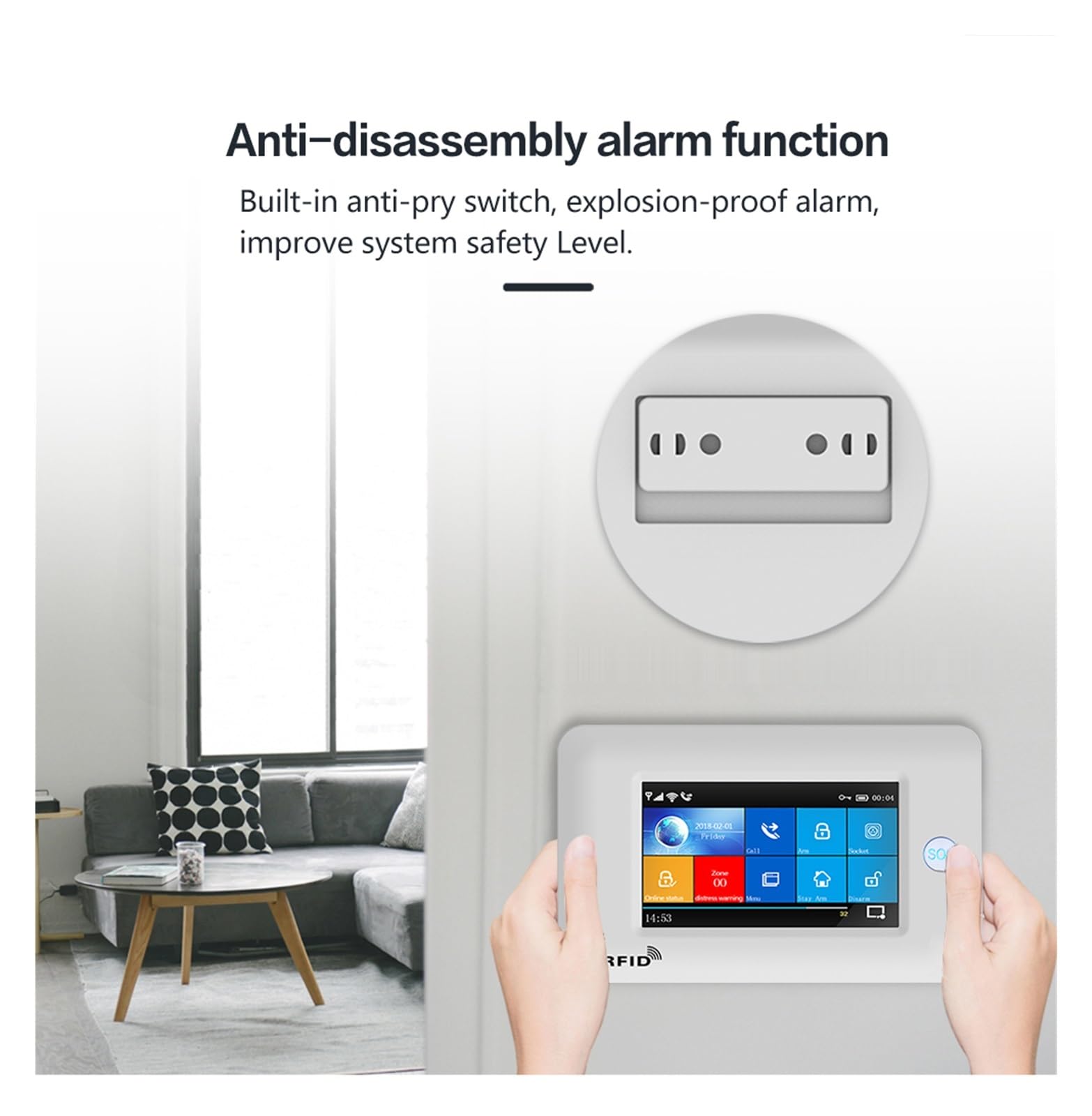 Sistemi Allarme Casa Di Allarme WiFi GSM Con Sensore Movimento RFID Card Security Antifurto App Smart Life(B.)