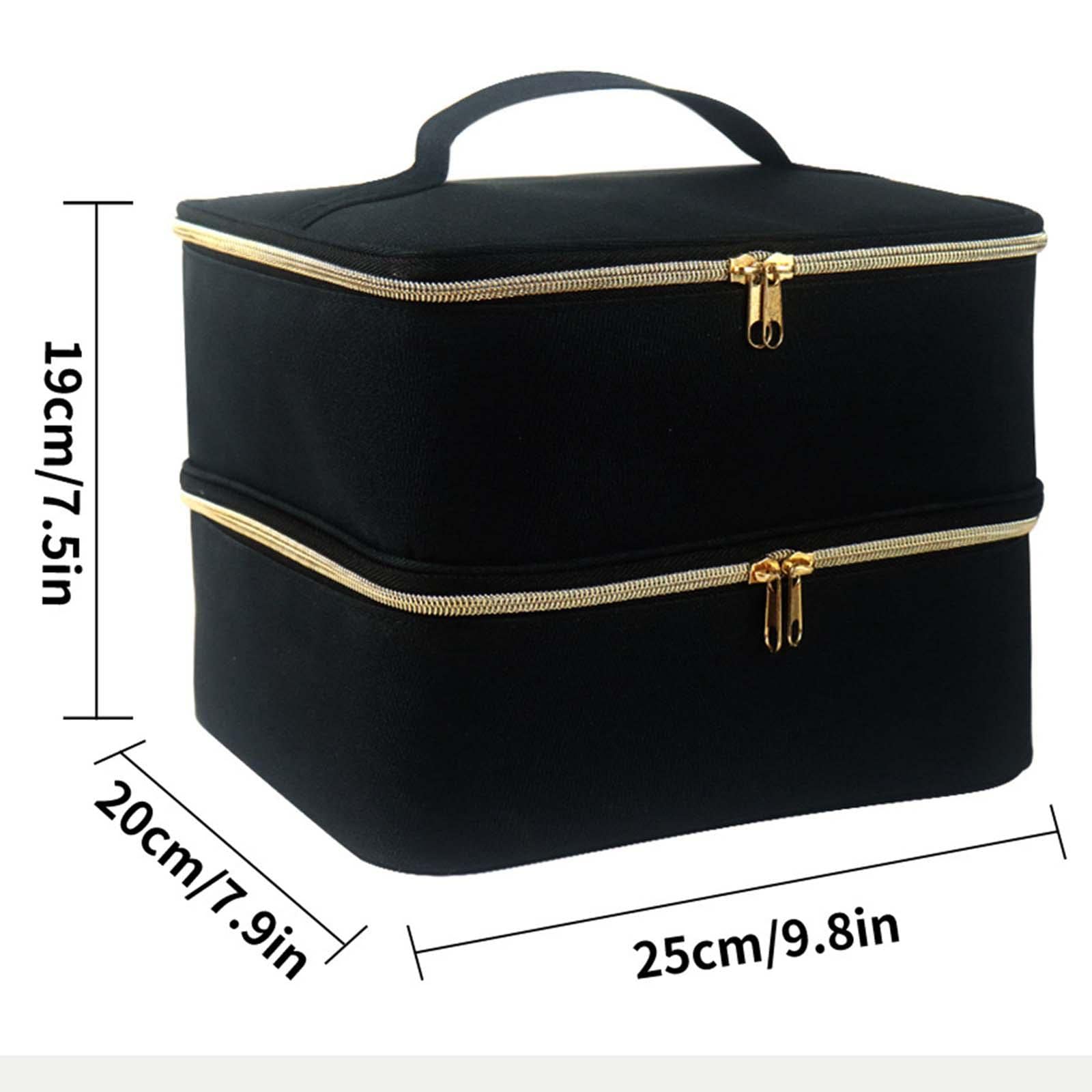 Lakier do paznokci torba na zamek błyskawiczny na lakier do paznokci zestawy manicure dom czarny, 2 zestawy (czarne), 25cmxx20cmx19cm, jako opis