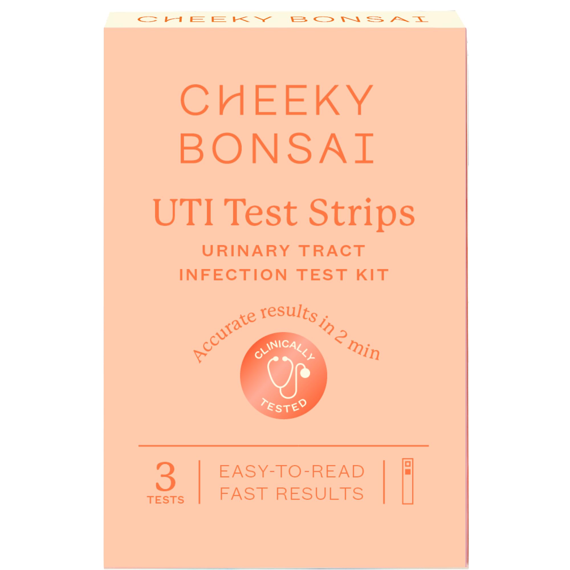 Cheeky Bonsai, Urinary Tract Infection (UTI) Test Strips, Accurate Results in 2 Minutes, FSA/HSA Eligible, Clinically Tested, Same Test Doctors Use, Easy to Read Results, 3 Count