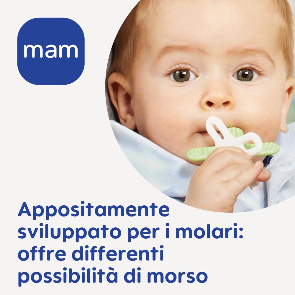 MAM Bite & Relax Fase 2 Mini Dentaruolo, Sollievo alle Gengive, 4+ Mesi, Azzurro