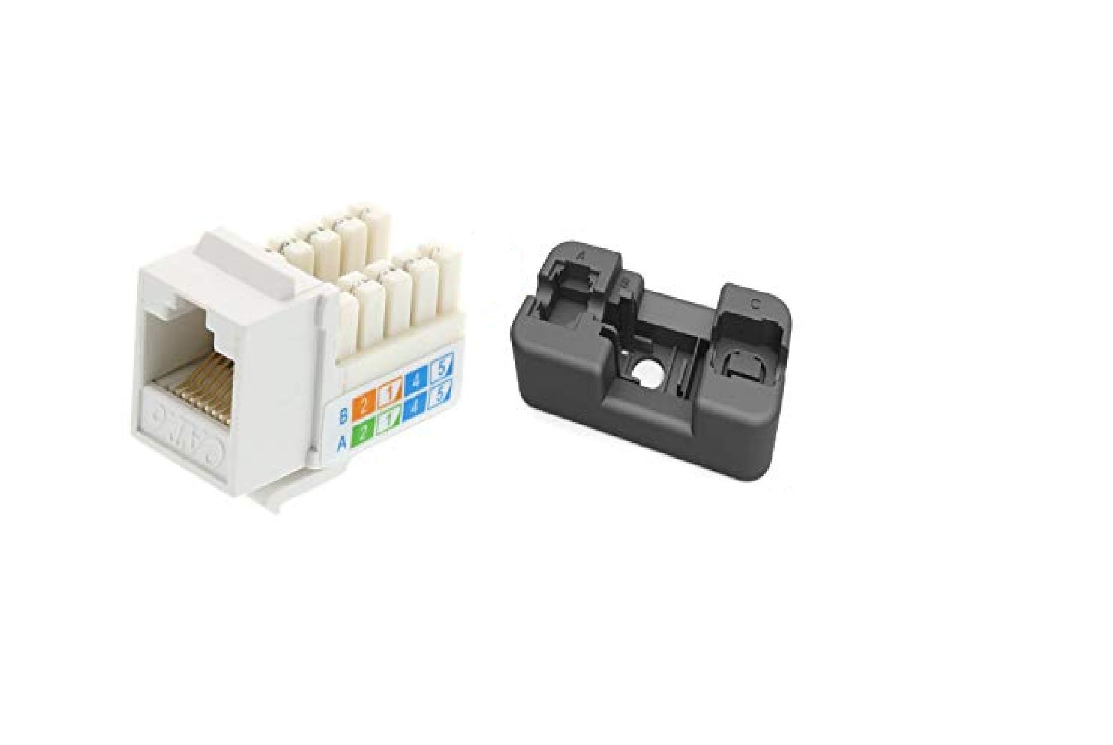 DKURVE RJ45 CAT6 Lan Network Keystone Jack CAT6 90' - 10 Pieces With 1 Punch Down Stand