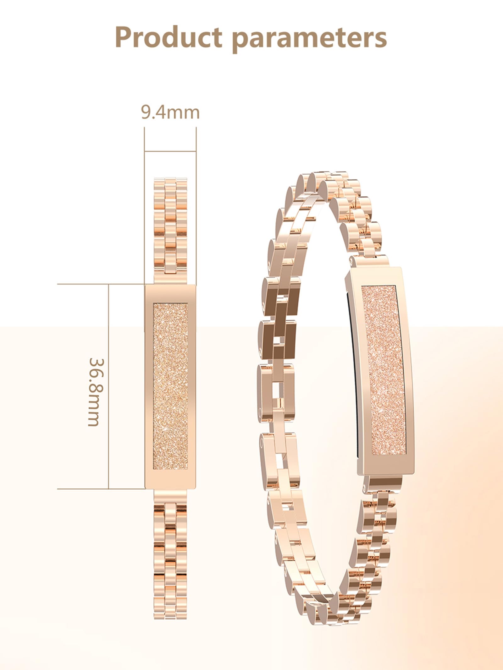 findtime Pulsera inteligente para mujer sin pantalla, podómetro, pulsera para mujer, joyas de oro rosa, plata, estrecha, monitor de frecuencia cardíaca, monitor de sueño, SpO2, pulsera de fitness con