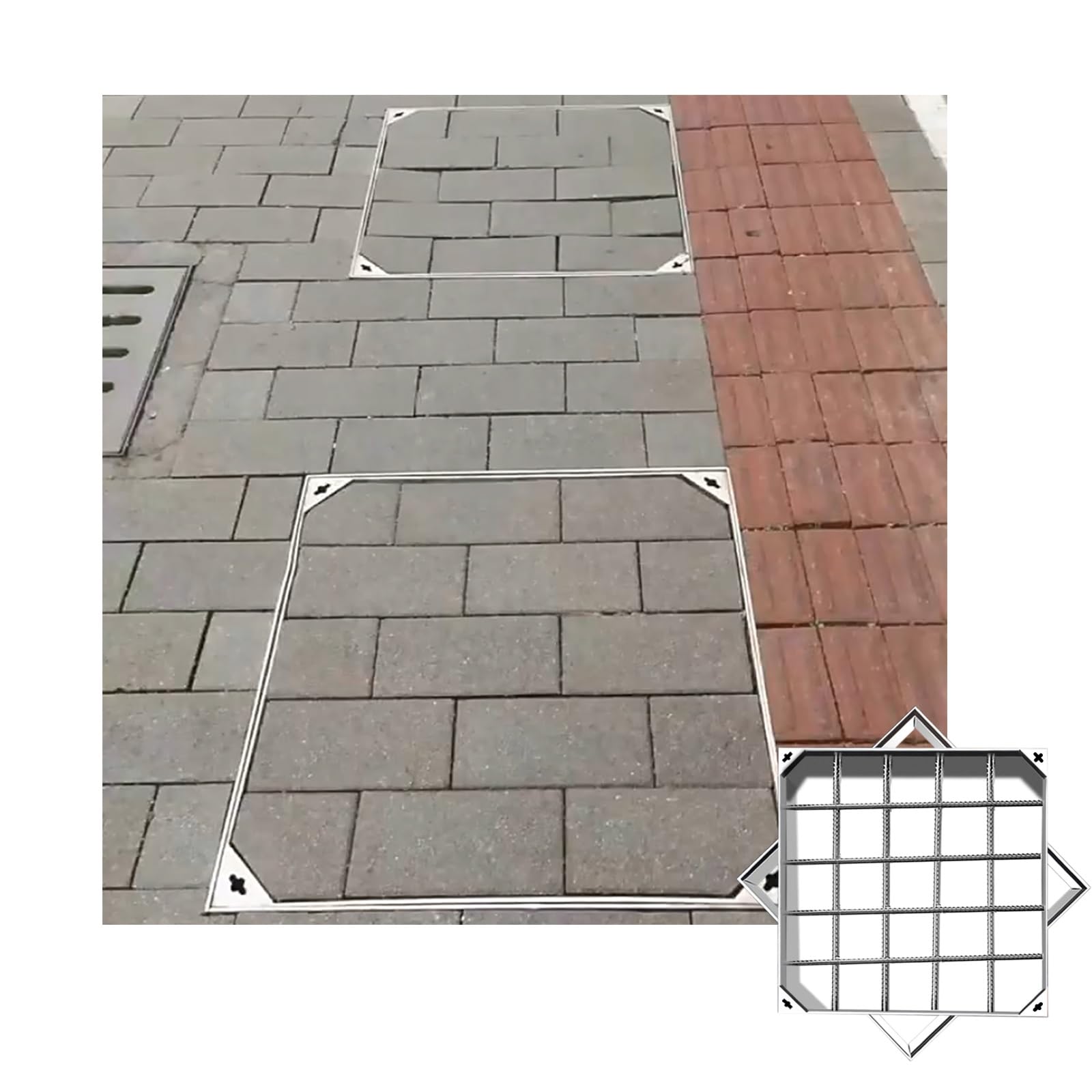 Tapa para fosa séptica cuadrada en acero inoxidable de alta resistencia DIS