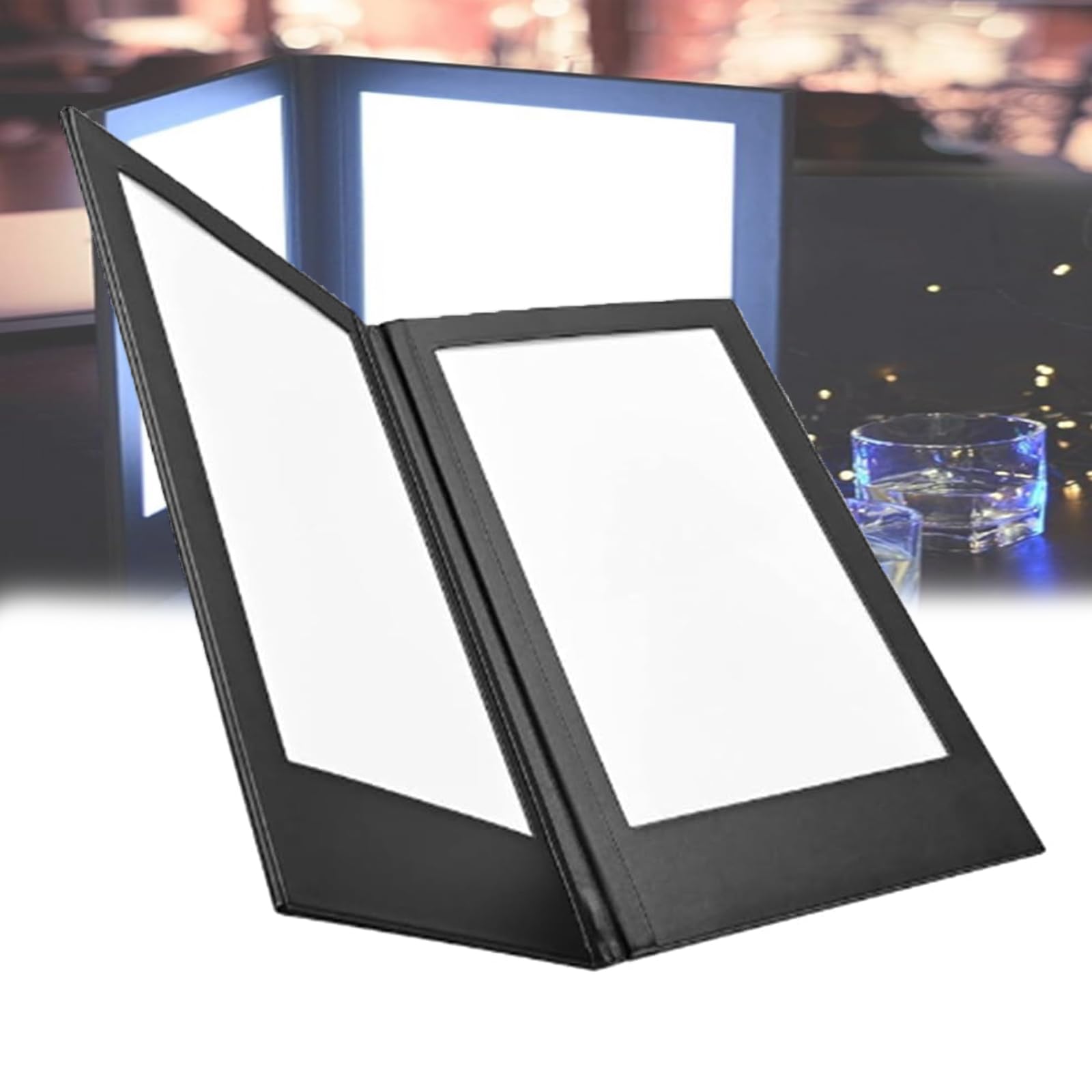 Portamenú Retroiluminada, Pantalla De Menú Iluminada Recargable Con 2 Páginas, LED De Alto Brillo, Materiales De Primera Calidad, Fácil De Limpiar Para Bares, Clubes Nocturnos, Restaurantes