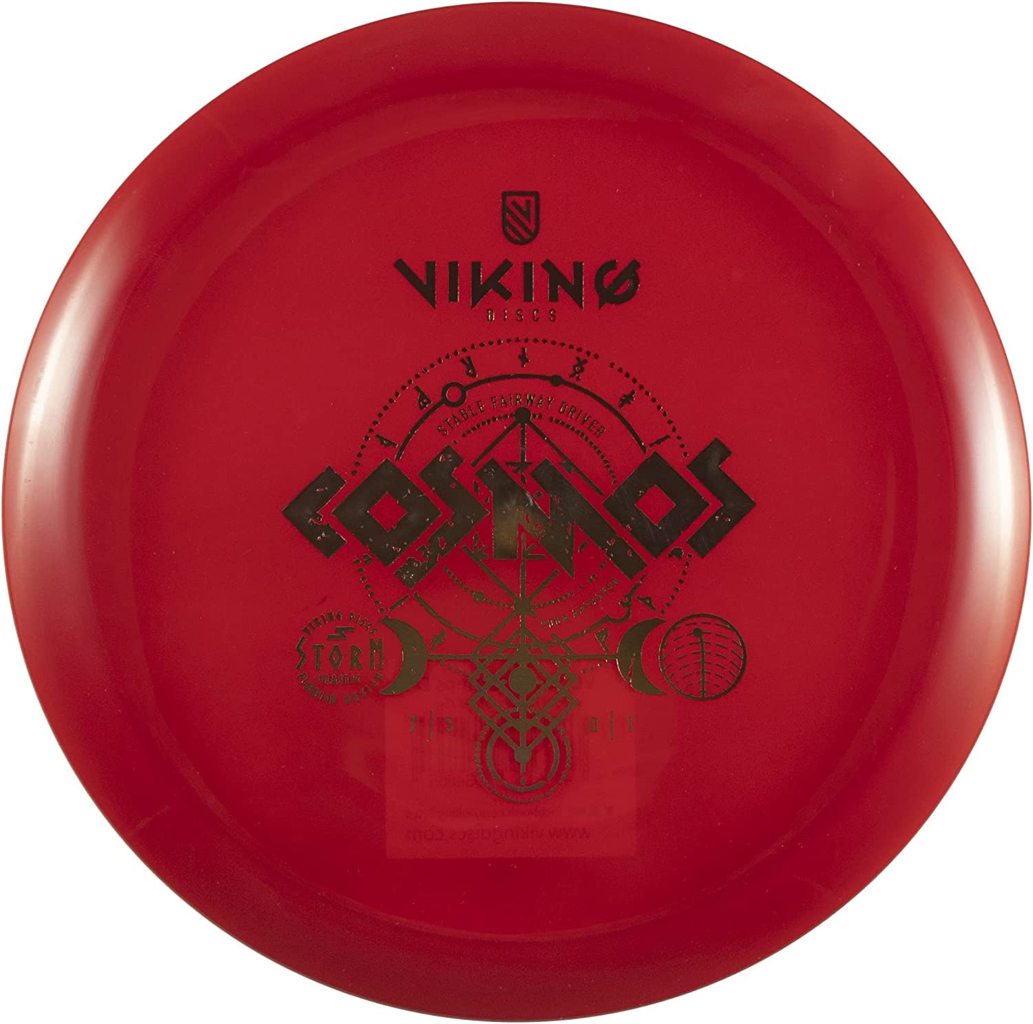 Viking Discs Cosmos Storm Plastic | Control Driver | Beginner Friendly Disc Golf Driver [Stamp Color & Color Shade May Vary] (170-172g, Red)