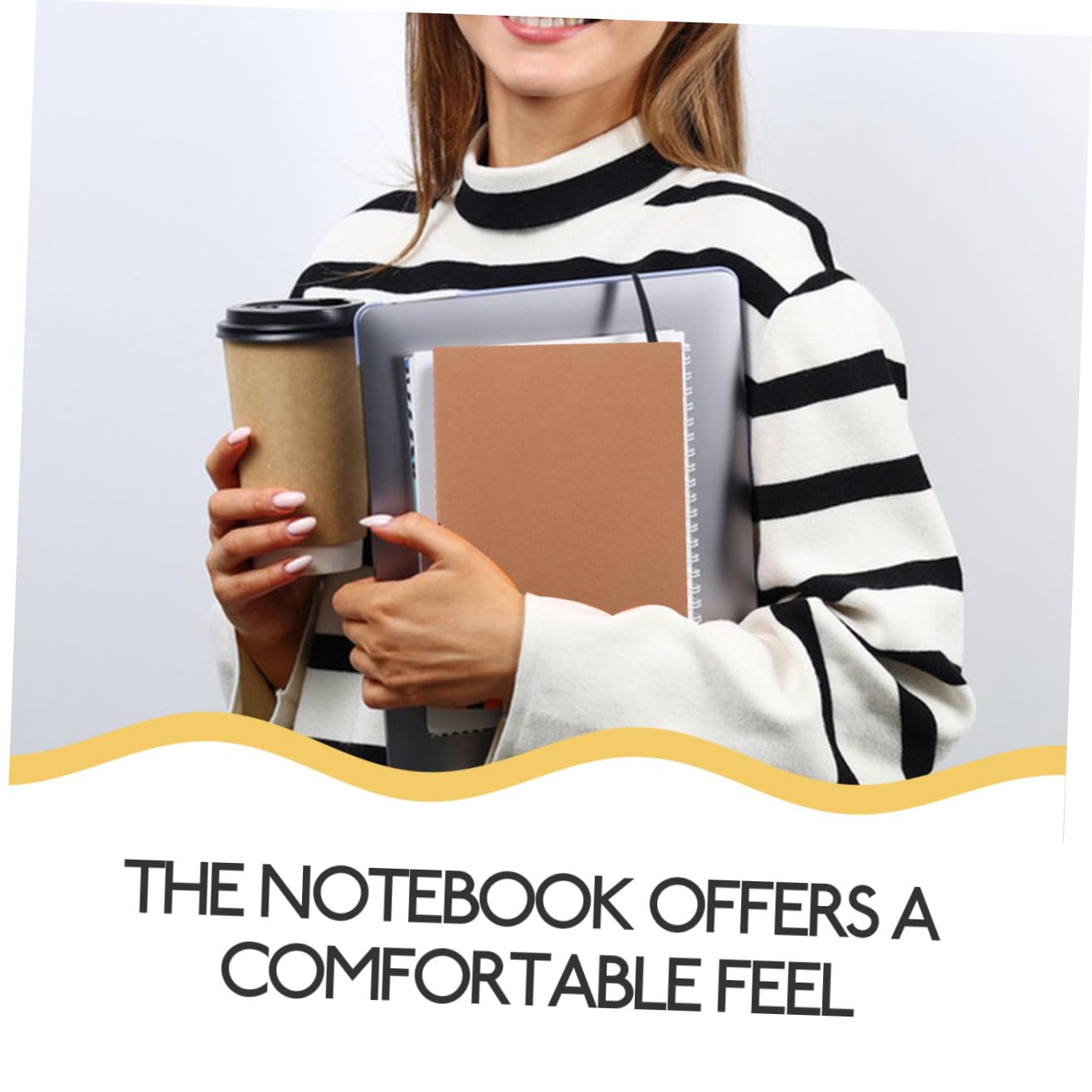 NUOBESTY 5pezzi Bianco Righe Copertina in Carta Kraft Per Ad Libro Per Studenti Artisti Viaggi Lavoro Scuola Scrittura