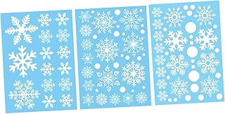 Snowflakes Window Clings 3 Packs Creative Interesting Funny Xmas Wall Decal Wall Stickers Xmas Snowflake Sticker for Inside Home Indoor Snowflakes Wall Decals